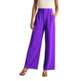 thumbnail image 1 of FLMEI Women High Waist Suit Pants Long Pants Wide Leg Pants Elastic Waisted in The Back Office Business Casual Work Pants for Summer S-5XL, 1 of 8
