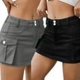 thumbnail image 1 of FLMEI Women Skirt New Solid Color Skirt Elastic Waist Casual Bag Hip Short Skirt High Waist Zipper Autumn Winter A-Line, 1 of 8