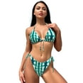 thumbnail image 1 of FLMEI Women Slip Bikini Swimsuits Set Womens Adjustable Straps Bathing Suit 2 Piece Outfits Soft Swimwear Halter Crop Top for Female S-L, 1 of 8