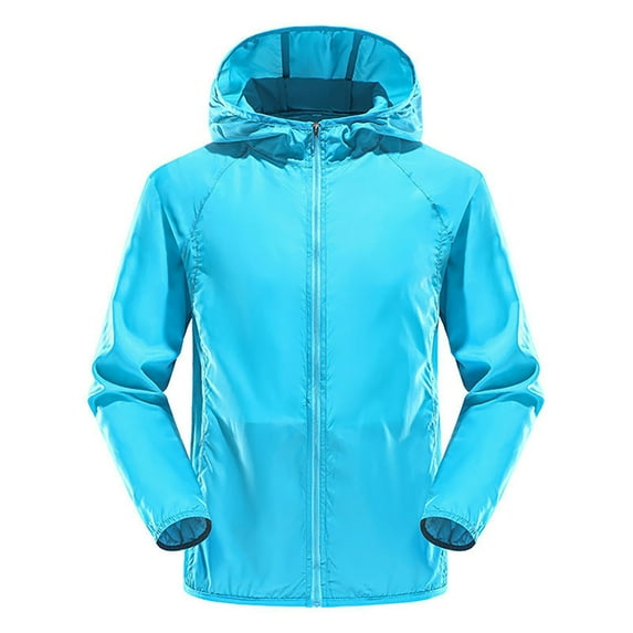 FLMEI Women's Men Sun Protection Jacket Summer Upf50+UV Rashguard Hooded Sun Shirt Loose Sunsuits Tops for Unisex M- 4XL