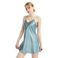 thumbnail image 1 of FLMEI Women's Silk Nightgown Satin Sleepwear Adjustable Spaghetti Strap Nightwear V Neck Slip Dress, 1 of 8