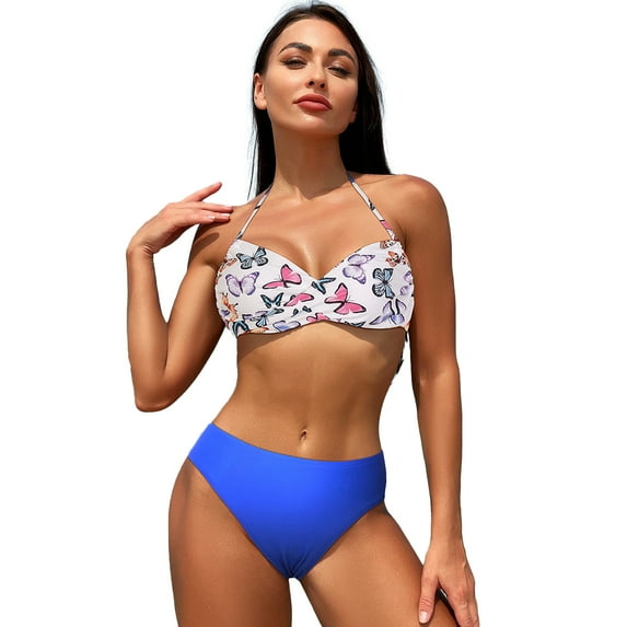 FLMEI Women's Two Piece Swimsuits Two Piece Bikini Set Swimsuit Quick-Drying Adjustable Straps Bathing Suit