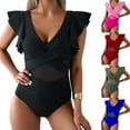 thumbnail image 1 of FLMEI Women's V-Neck Swimsuits One Piece Bathing Suit Womens Strappy Halter High Waisted Swimsuit Bikini Set S-XL, 1 of 9