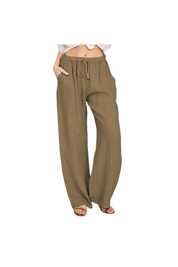 Womens Casual Linen Pants Womens Linen Pants Petite Length//Linen Drawstring Pants WomensLoose Pants for Women Summer S-XXXL