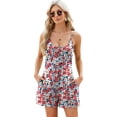 thumbnail image 1 of FLMEI Womens Casual Overalls Romper Solid Color Bodysuit Adjustable Straps Jumpsuits for Women Loose Summer Jumpsuit S-XXL, 1 of 9