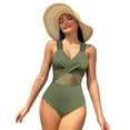 thumbnail image 1 of FLMEI Womens One Piece Swimsuits Womens Mesh Bikini High Waisted Bathing Suit Solid Colour Swimwear for Womens S-XXL, 1 of 9