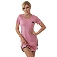 thumbnail image 1 of FLMEI Womens Short Sleeve Nightgown Sleep Dress S-XL Loungewear Short Sleepwear Sleeved Lounge Jammies Pjs Sleep, 1 of 9