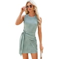 thumbnail image 1 of FLMEI Womens Sleeveless Tank Dress for Summer Casual Sundresses Womens Pleated Cotton Vest Dress Solid Colour Slim Dresses S-XXL, 1 of 9