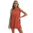 thumbnail image 1 of FLMEI Womens Tank Tops Outfit 2PCS Summer Solid Color Sleeveless Loose Split Knit Shirt + Shorts Casual Set for Women's S-XL, 1 of 9