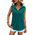 thumbnail image 1 of FLMEI Womens Tank Tops V-Neck Shirt Sleeveless Button Blouses Summer Solid Color Casual Shirt for Women's S-XXL, 1 of 9