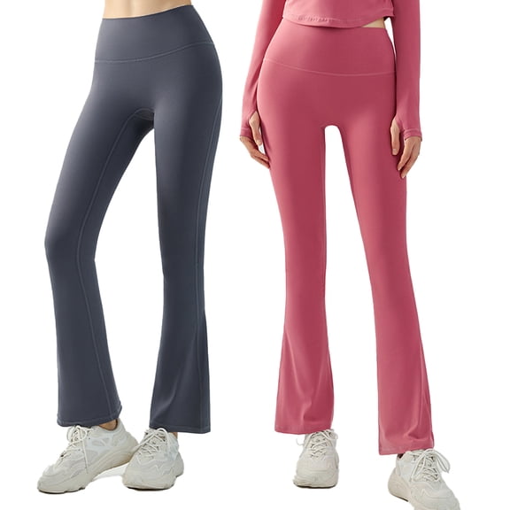 FLMEI Womens Yoga Pants for Flare Leggings Tights High Waist Casual Bootleg Lounge Pants Bell Bottom Leggings, S-XL