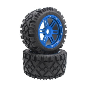 FLMLF 2Pcs RC Car Rear Wheels Hub and Tire Assembly 170 x 80 mm Blue for 1/5 HPI Baja 5B