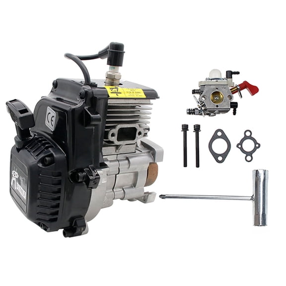 FLMLF 32CC 4 Bolt Engine with Carburetor Kit for 1/5 Hpi Rofun Km Rovan Baja Losi 5ive T FID DBXL FG GoPed Redcat Rcmk Mcd RC Car Parts