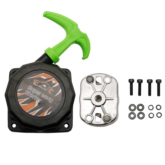 FLMLF 45CC RC Car Super Lightweight Pull Starter with Metal Drive Plate Green for 1/5 Rovan Losi 5ive T Engine Parts