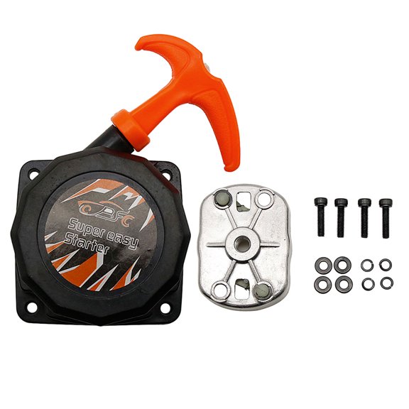 FLMLF 45CC RC Car Super Lightweight Pull Starter with Metal Drive Plate Orange for 1/5 Rovan Losi 5ive T Engine Parts