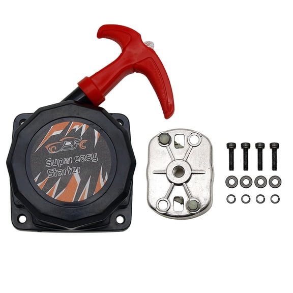 FLMLF 45CC RC Car Super Lightweight Pull Starter with Metal Drive Plate Red for 1/5 Rovan Losi 5ive T Engine Parts