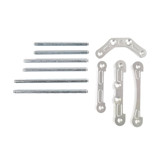FLMLF Alloy CNC Front and Rear Brace and Hinge Pins Silver for 1/5 HPI Baja 5B Parts