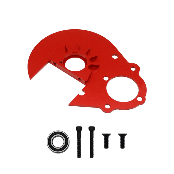 FLMLF Alloy CNC Gear Plate Kit Red For 1/5 HPI ROVAN KM Baja 5B 5T 5SC Buggy Rc Car Parts