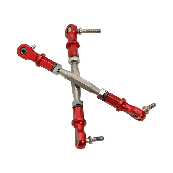 FLMLF Alloy Steering Turnbuckle Tie Rod Red for 1/5 RC HPI Baja RV KM 5B 5T 5SC RC Car Parts