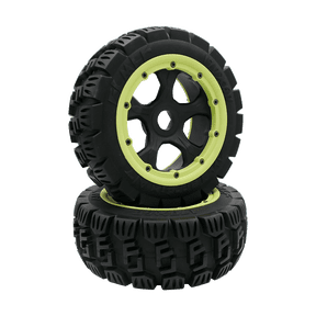 FLMLF RC Car 2Pcs All-Terrain Front Wheels Tires and Rims 170 x 60 mm for 1/5 HPI Baja ROVAN KM 5B