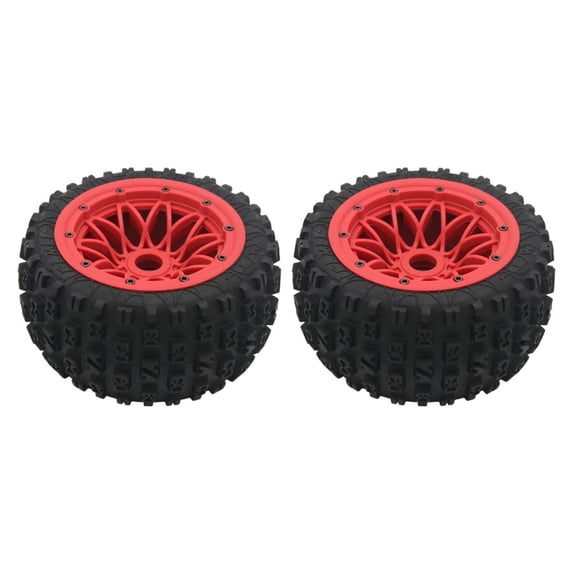 FLMLF RC Car Wasteland Rear Wheels Tire and Rims Assembly Red for 1/5 ...