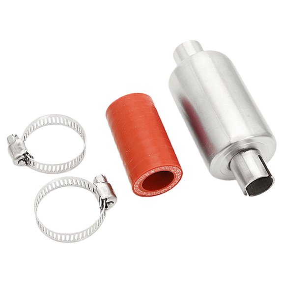 FLMLF Rc Car Silencer Muffler Pipe Kit for 1/5 HPI ROFUN ROVAN KM Baja 5B 5T 5SC Losi 5ive-t T MCD DBXL FS Buggy Rc Boat Parts(silver)