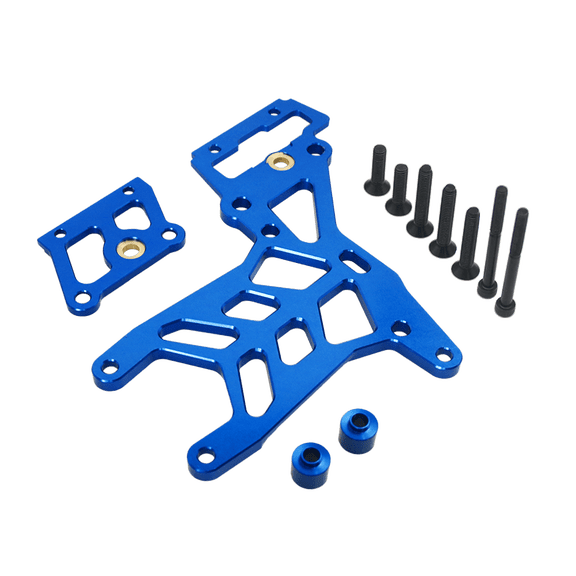 FLMLF Reinforced RC Car CNC Metal Rear Upper Plate Set Blue for 1/5 HPI ROVAN KM Baja 5B 5T 5SC