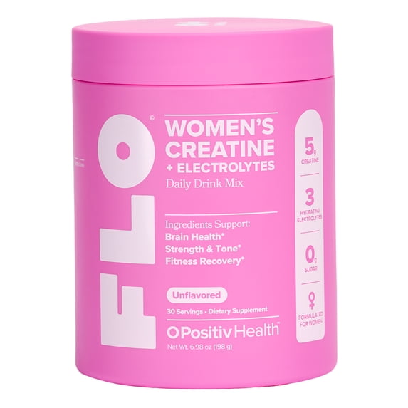 O Positiv FLO Creatine + Electrolytes Drink Mix for Brain Health & Fitness Recovery, 30 Servings