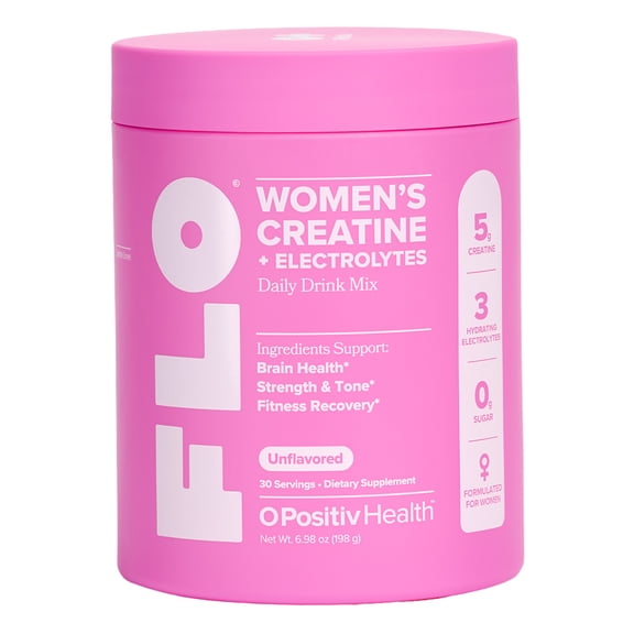 O Positiv FLO Creatine + Electrolytes Drink Mix for Brain Health & Fitness Recovery, 30 Servings