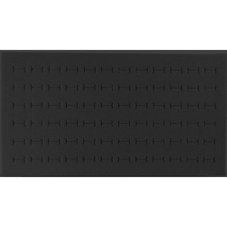 FLOCKED FOAM RING PAD FOR 72 RINGS BLACK 14 1/4''x 7 5/8"