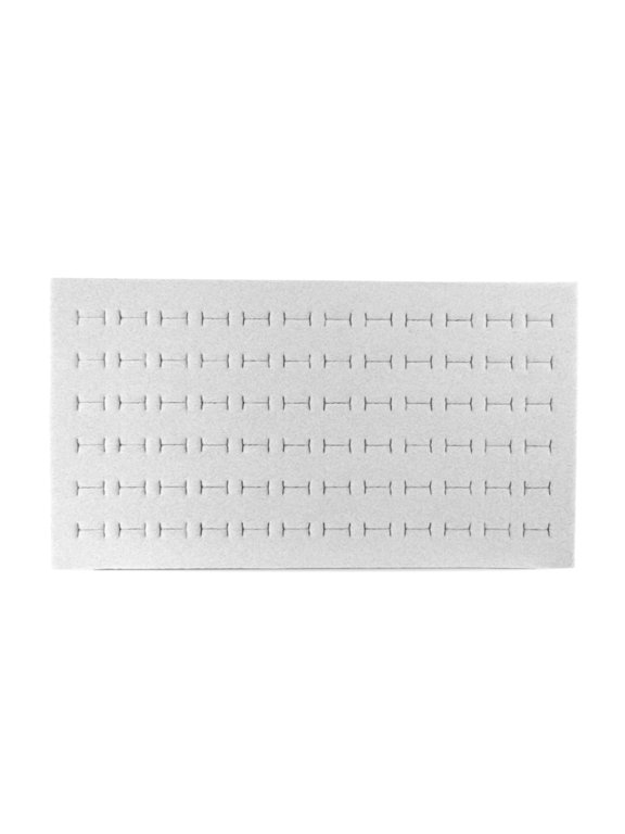 FLOCKED FOAM RING PAD FOR 72 RINGS WHITE 14 1/4''x 7 5/8"