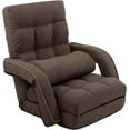 thumbnail image 1 of FLOGUOR 14-Position Adjustable Floor Chair, Chaise Lounge Indoor, Folding Lazy Sofa with Armrests and a Pillow Padded Adults Gaming Chairs for Living Room, Bedroom Factory Price (Brown) 8803CO, 1 of 10