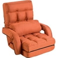 thumbnail image 1 of FLOGUOR 14-Position Adjustable Floor Chair, Chaise Lounge Indoor, Folding Lazy Sofa with Armrests and a Pillow Padded Adults Gaming Chairs for Living Room, Bedroom Factory Price,8803 (Orange), 1 of 18