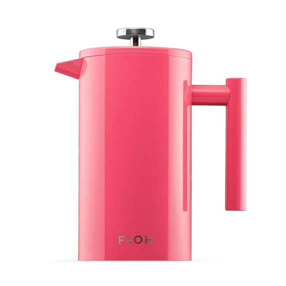 FLOH French Press Coffee & Tea 34 oz Stainless Steel Insulated, Pink