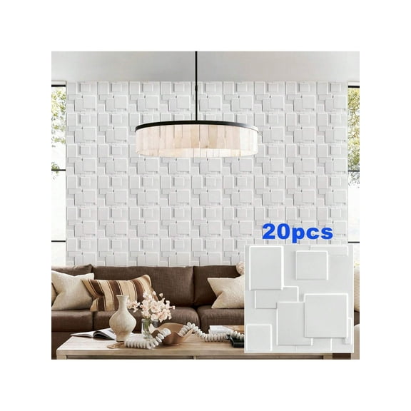 3D Wall Panel Diamond for Indoor Wall Decoration for Living Room Lobby Bedroom Hotel Office, Black, White 30cm x 30cm