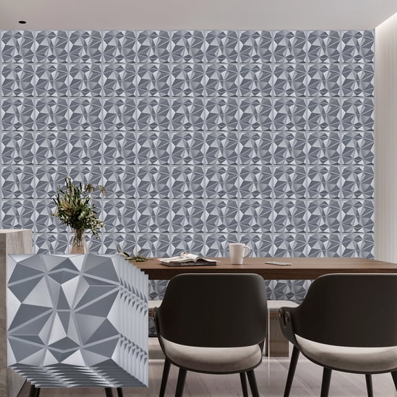 FLOLEOPA 30 Pack 3D Wall Panel, 11.8 x11.8 Inch PVC Textured Wall Panels for Interior Wall Décor