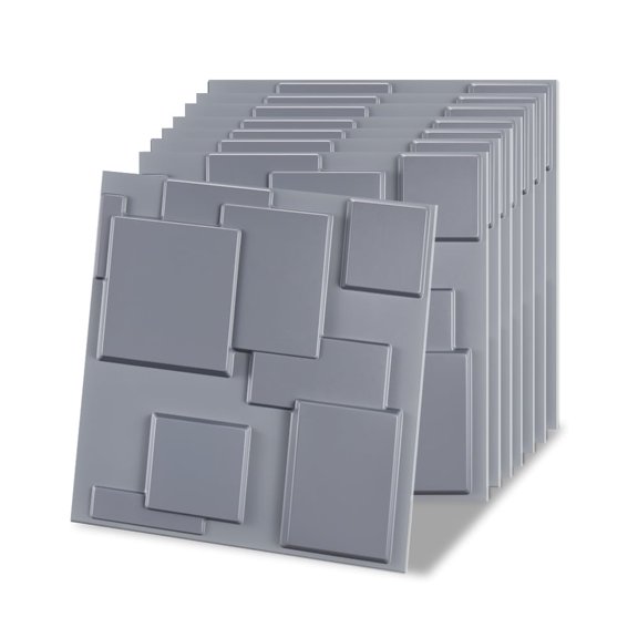 FLOLEOPA 30 Pack 3D Wall Panel, 11.8 x11.8 Inch PVC Textured Wall Panels for Interior Wall Décor