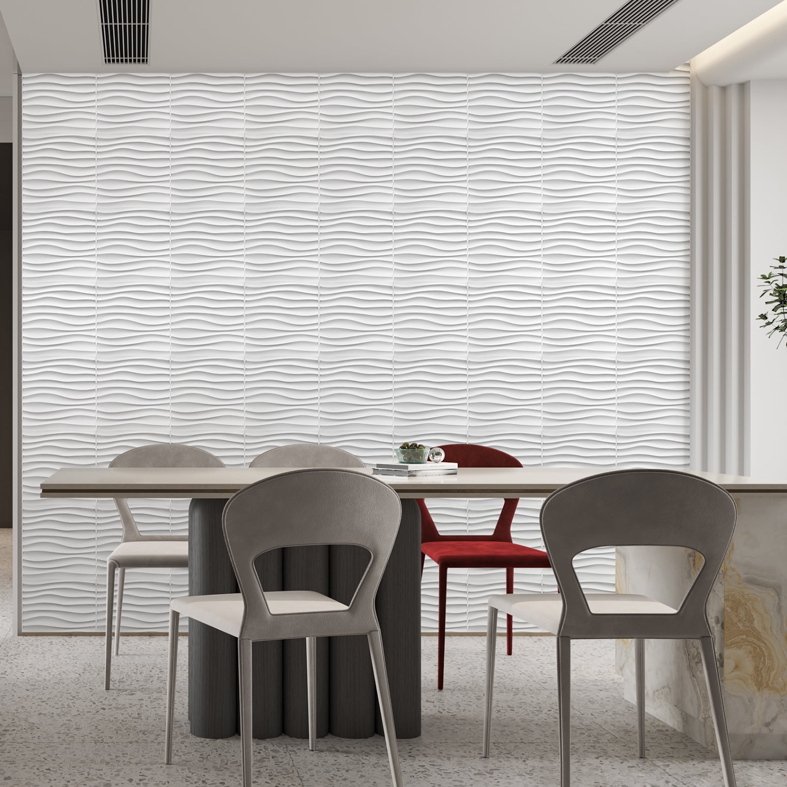 FLOLEOPA 30 Pack 3D Wall Panel, PVC Textured Wall Panels for Interior ...