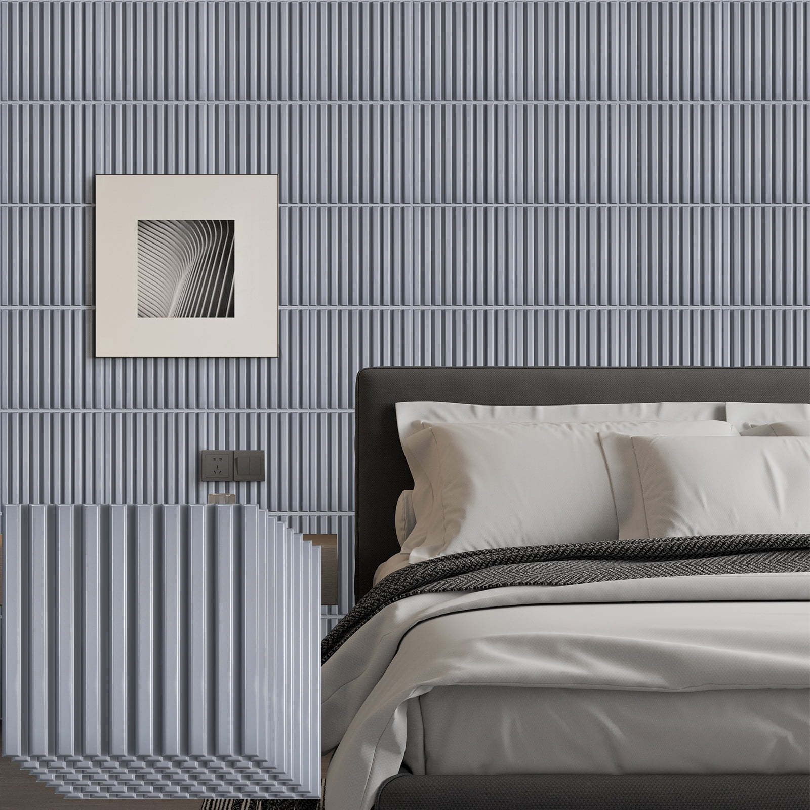 FLOLEOPA 30 Pack 3D Wall Panel, PVC Textured Wall Panels for Interior ...