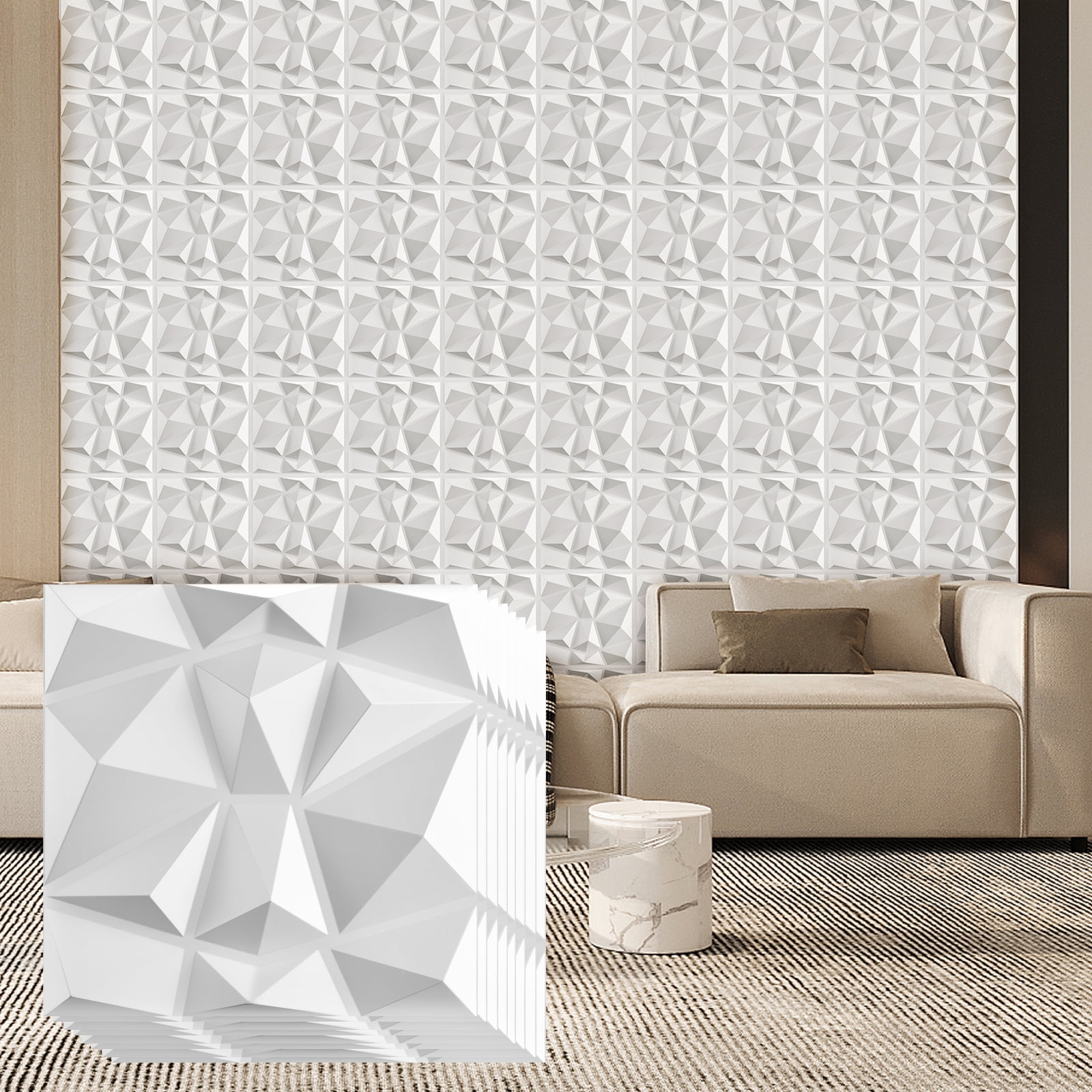 FLOLEOPA 30 Pack 3D Wall Panel, PVC Textured Wall Panels for Interior ...