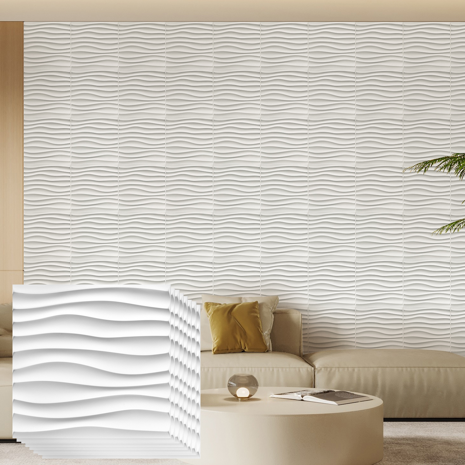 FLOLEOPA 30 Pack 3D Wall Panel, PVC Textured Wall Panels for Interior ...