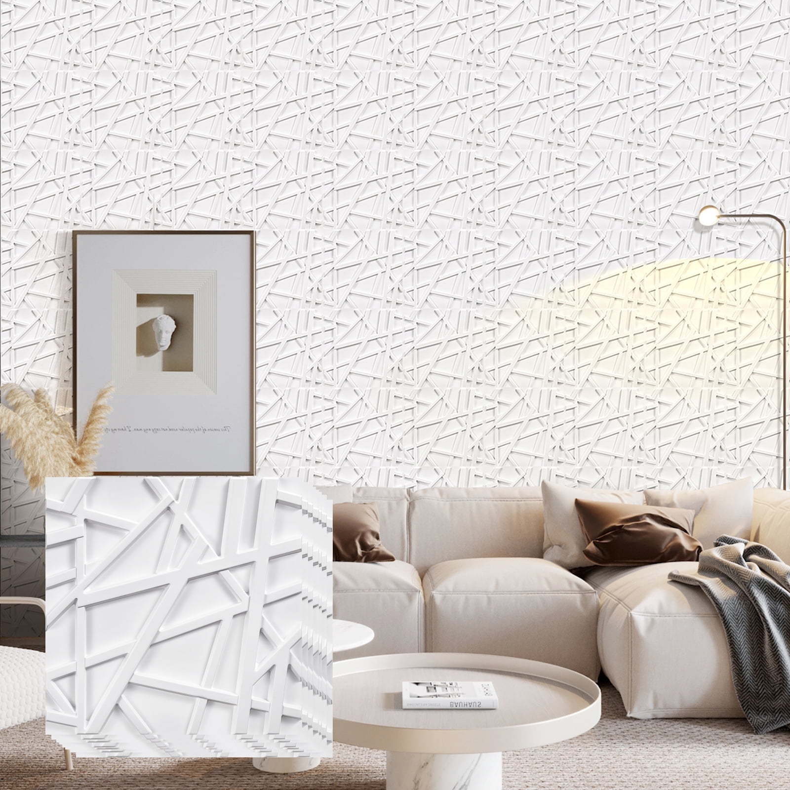 FLOLEOPA 30 Pack 3D Wall Panel, PVC Textured Wall Panels for Interior ...