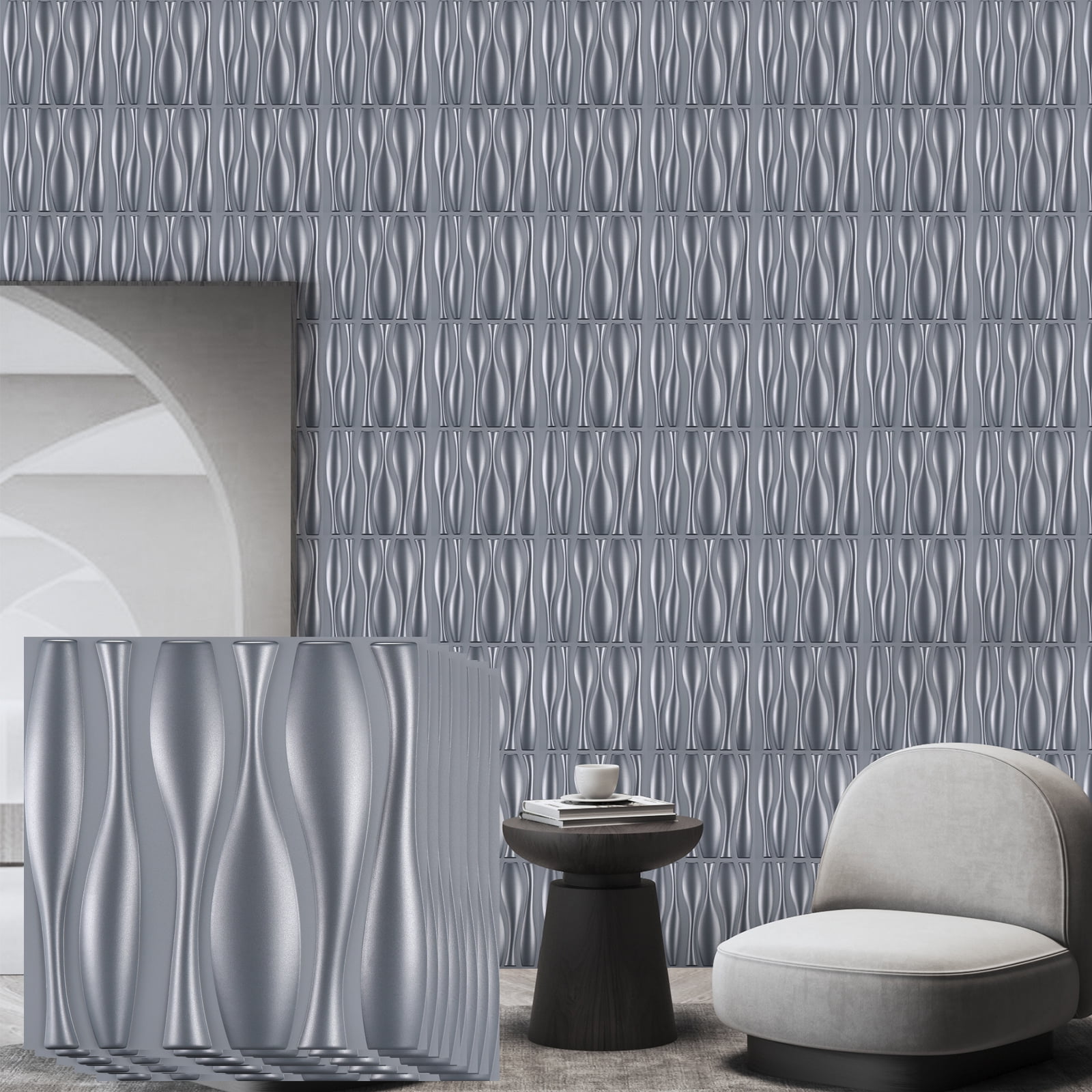 FLOLEOPA 30 Pack 3D Wall Panel, PVC Textured Wall Panels for Interior ...