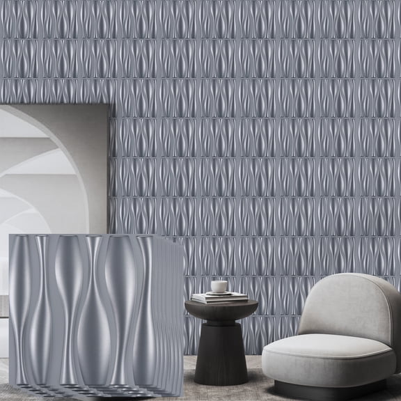 FLOLEOPA 30 Pack 3D Wall Panel, PVC Textured Wall Panels for Interior Wall Dcor, 11.8 x11.8 Inch Cover 29.Sq.Ft