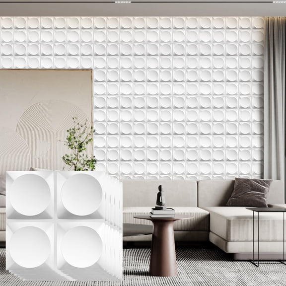 FLOLEOPA 30 Pack 3D Wall Panel, PVC Textured Wall Panels for Interior Wall Dcor, 11.8 x11.8 Inch Cover 29.Sq.Ft