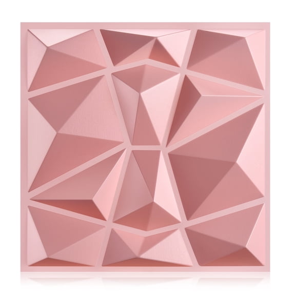 FLOLEOPA Pink 11.8 in x 11.8 in Decorative Wall Panels, 30 Pieces