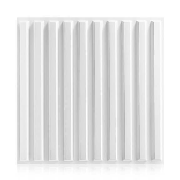 FLOLEOPA 3D Slat Wall Panels, White, 11.8x11.8in, PVC, 30 Pack