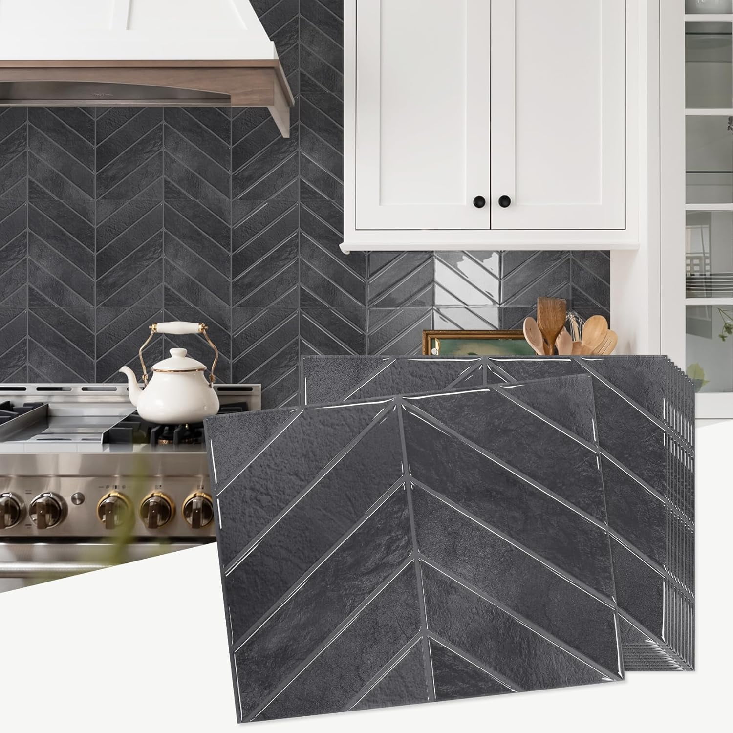 FLOLEOPA Peel and Stick Backsplash - 20 Sheets of 11.4" x 9" - 3D Adhesive Peel and Stick Tile Backsplash for Kitchen, Bathroom, Wall Tile