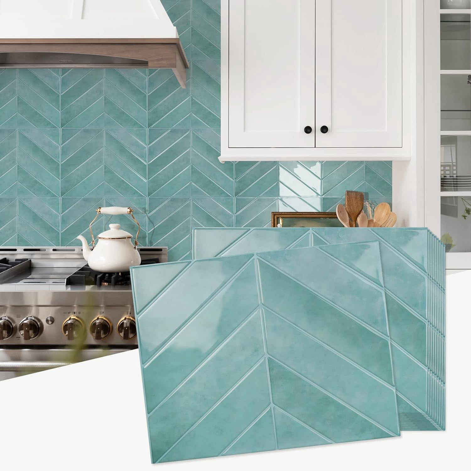 FLOLEOPA Peel and Stick Backsplash - 20 Sheets of 11.4" x 9" - 3D Adhesive Peel and Stick Tile Backsplash for Kitchen, Bathroom, Wall Tile