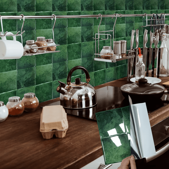 FLOLEOPA Peel and Stick Backsplash - 20 Sheets of 9" x 9" - 3D Adhesive Peel and Stick Tile Backsplash for Kitchen, Bathroom, Wall Tile